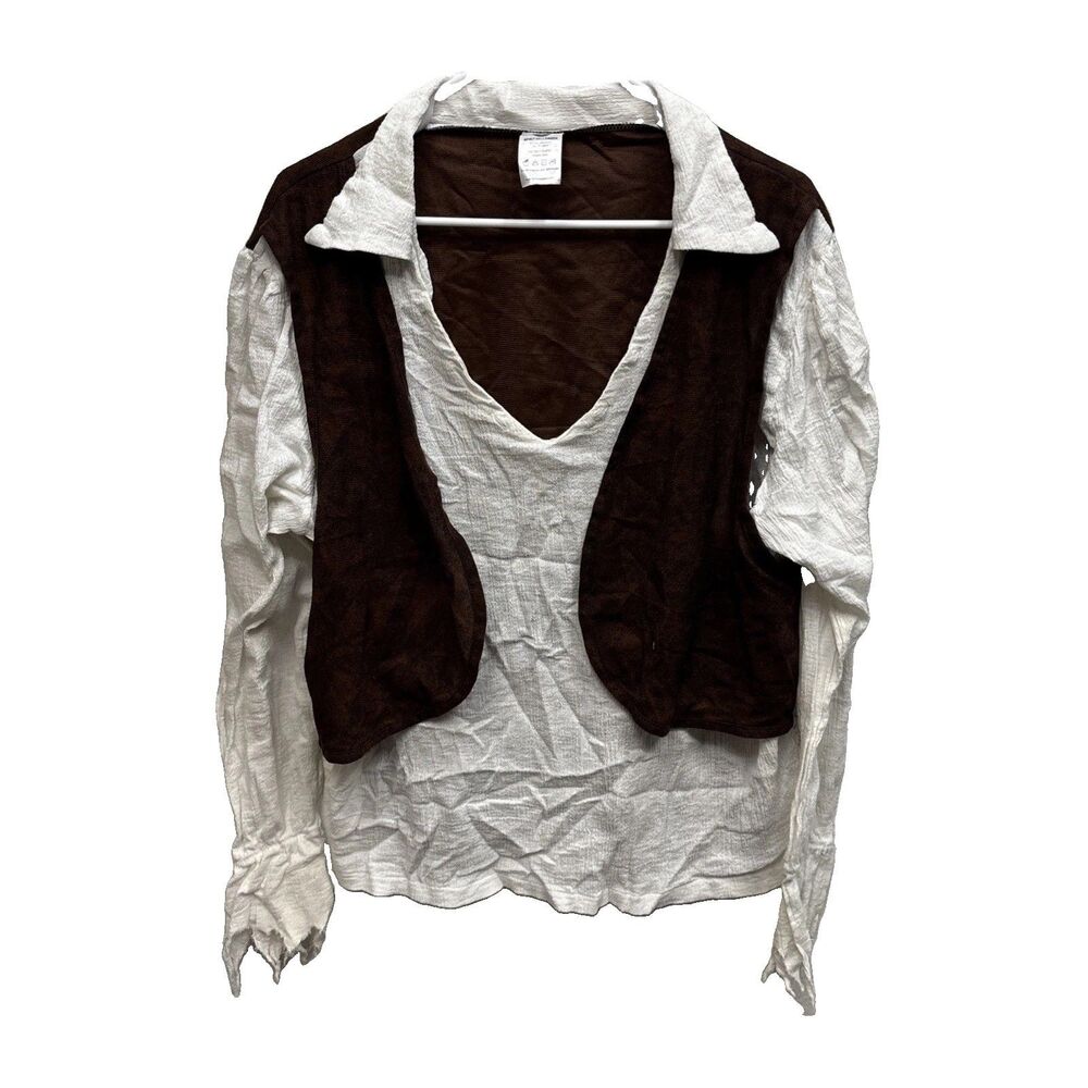 Spirit Halloween Men Pirate Costume Vested Top Only One Size 23X27”pullover